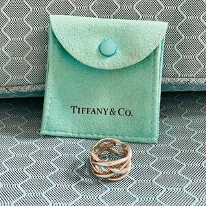 Authentic Tiffany & Co. Crisscross sterling silver ring - approx. size 5.5